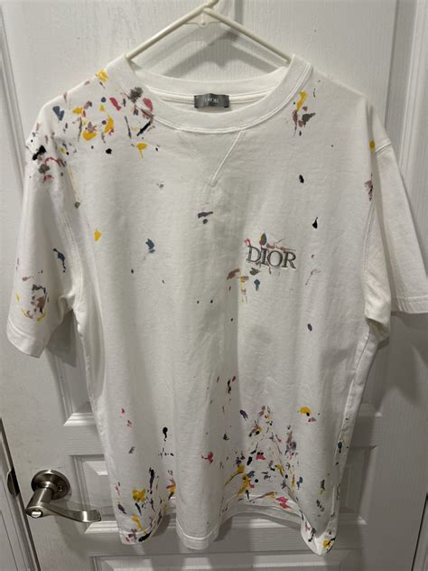 dior t shirt paint splatter|DIOR MEN 2021 Paint Splatter T.